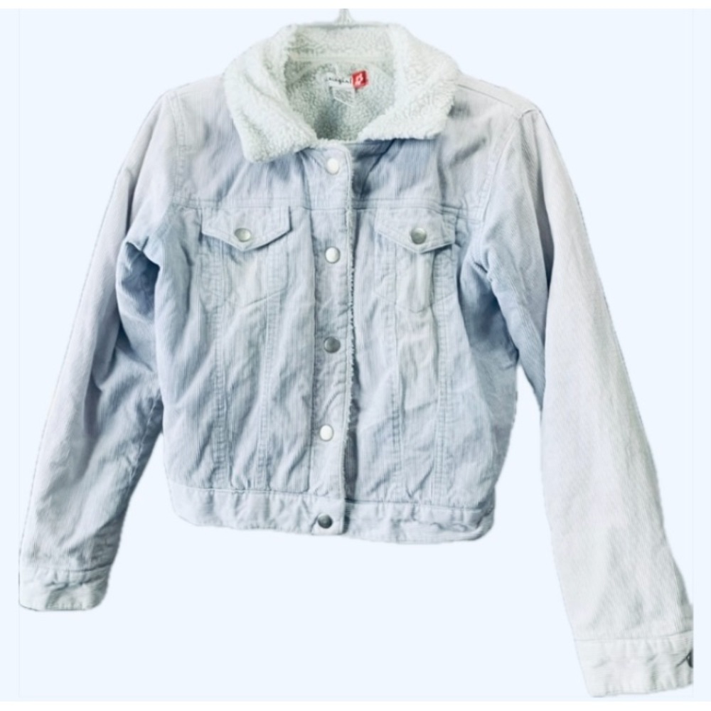 🔥 SALE‼️ Vintage KALI Girl Corduroy Jacket Sherpa, cropped light blue, Nordstrom